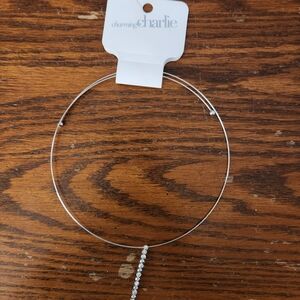 Charming Charlie Silver Necklace with Crystal Detail